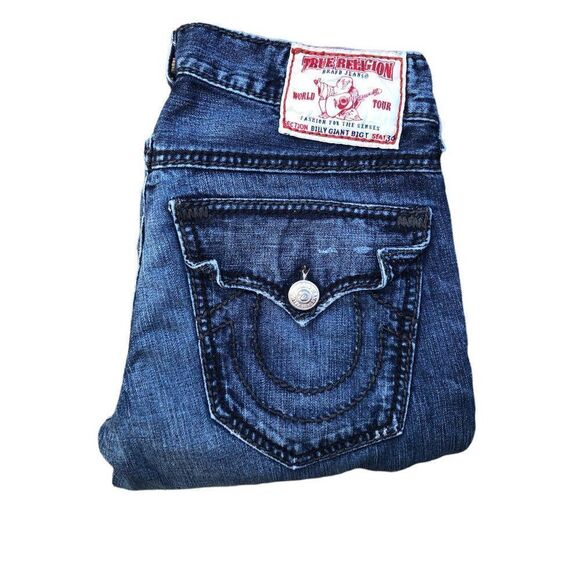 Vintage True Religion Jeans Size 32 BILLY GIANT BIG T Blue - Picture 6 of 8